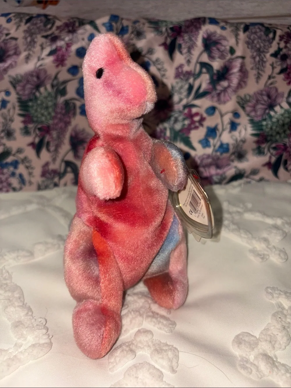 Ty REX (t-Rex) Tie-Dye Dinosaur Beanie Plush - Pink, Blue, Purple, Orange 1995